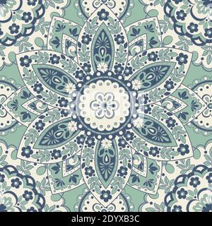 Modello di mandala senza cuciture. Sfondo decorativo vintage Illustrazione Vettoriale