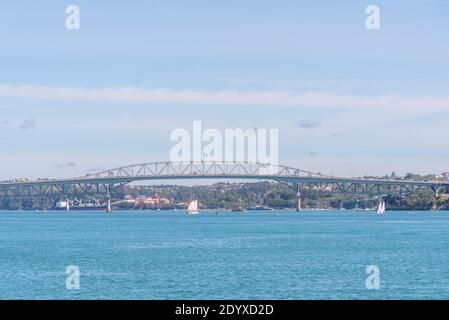 Ponte del porto di Auckland in Nuova Zelanda Foto Stock