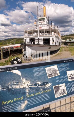 Whitehorse, Canada. 23 Giugno 2018. Il sito storico nazionale della S.S. Klondike a Whitehorse, Yukon, Canada. Il piroscafo a ruote sterzate gestito dalla British Yukon Navigation Company operò tra Whitehorse e Dawson City all'inizio del ventesimo secolo. Credit: Planetpix/Alamy Live News Foto Stock