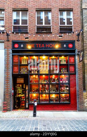 Esterno della Tea House su Neal Street, Covent Garden, Londra, Regno Unito Foto Stock