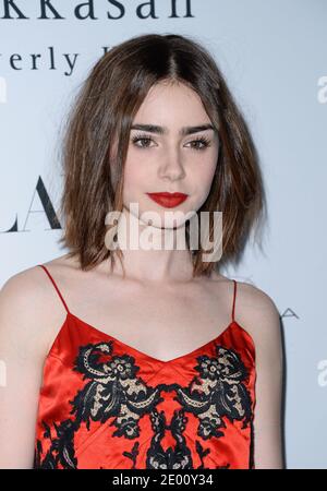 Lily Collins partecipa alla festa di novembre di Flaunt Magazine a Hakkasan Beverly Hills a Los Angeles, CA, USA, il 7 novembre 2013. Foto di Lionel Hahn/ABACAPRESS.COM Foto Stock