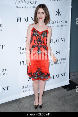 Lily Collins partecipa alla festa di novembre di Flaunt Magazine a Hakkasan Beverly Hills a Los Angeles, CA, USA, il 7 novembre 2013. Foto di Lionel Hahn/ABACAPRESS.COM Foto Stock