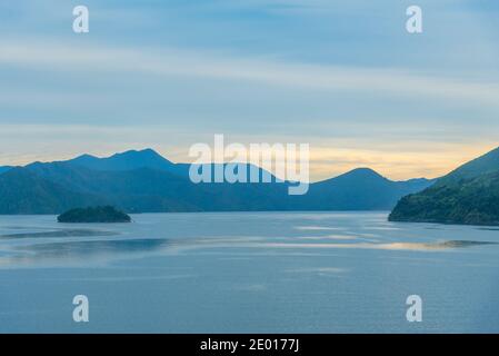 Suono Queen Charlotte a South Island of New Zeland Foto Stock