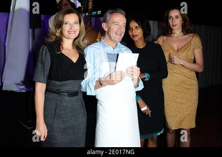 Valerie Trierweiler, Alain Passard, Safia Otokore ed Elsa Maarek partecipano all'evento benefico 'NE les Oublions Pas' Action Contre la Faim al Grand Palais, a Parigi, Francia, il 20 novembre 2013. Foto di Aurore Marechal/ABACAPRESS.COM Foto Stock