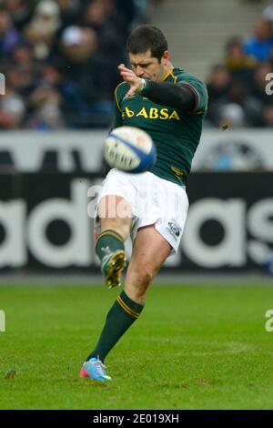 Morne Steyn in Sud Africa durante una partita di rugby friendly Test, Francia contro Sud Africa, a Stade de France, St-Denis, Francia, il 23 novembre 2013. Il Sudafrica ha vinto il 19-10. Foto di Henri Szwarc/ABACAPRESS.COM Foto Stock