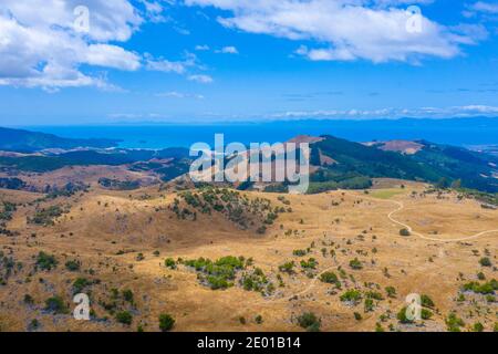 Paesaggio della Nuova Zelanda intorno alla collina di Takaka Foto Stock