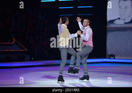 EXCLUSIF. Ice Show 2013 - Troisieme prime. Norbert Tarayre pendant le troisième prime diffuse sur M6 a Parigi, Francia, le 11 décembre 2013. Foto di Christophe Guibbaud / M6 / ABACAPRESS.COM Foto Stock