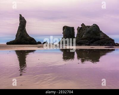 Coquille Point Beach, Bandon, Oregon USA Foto Stock