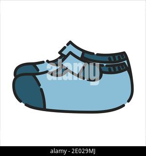 Scarpe per bambini, Icon Design. Stile di disegno icona vettoriale, clip Art, Illustrazione colore Illustrazione Vettoriale