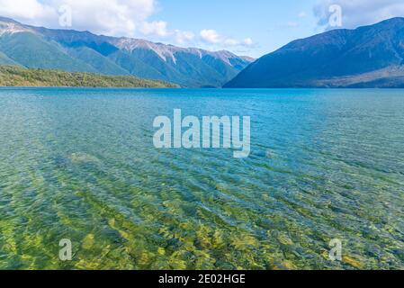 Vista sul lago Rotoiti in Nuova Zelanda Foto Stock