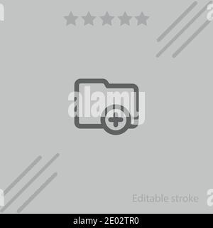 aggiungi cartella contorno icona vettore pulsante interfaccia vettore moderno semplice vettore illustrazione Illustrazione Vettoriale