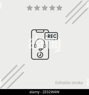 icona del vettore di chiamata registrato semplice illustrazione vettoriale moderna Illustrazione Vettoriale