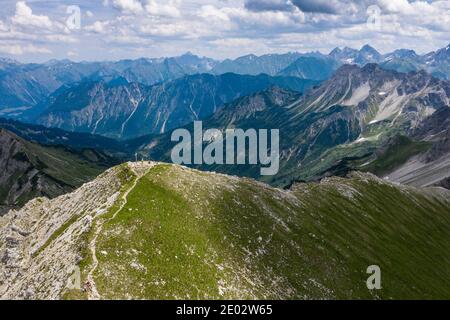 Walser Hammerspitze di fronte a nord-ovest, Baviera, Germania Foto Stock