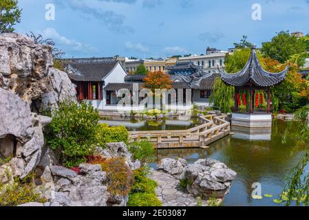 LAN Yuan giardino cinese a Dunedin, Nuova Zelanda Foto Stock