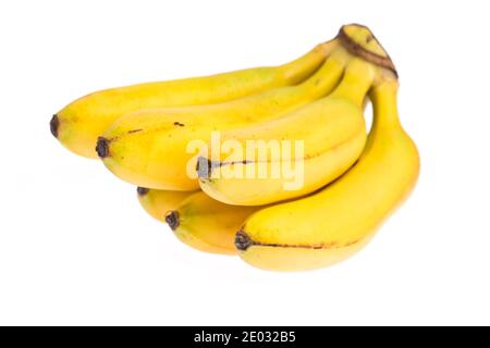 Un grappolo di banane isolati su sfondo bianco Foto Stock