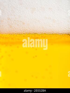 Birra: Sezione dettagliata della corona di schiuma Foto Stock