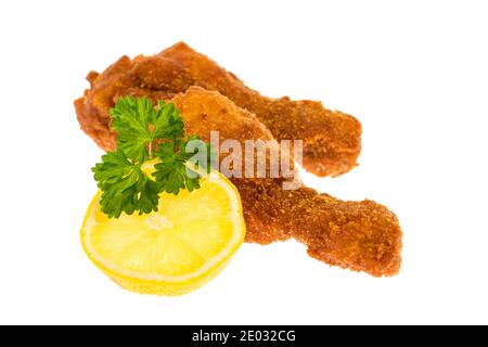 Cosce di pollo isolate su sfondo bianco Foto Stock