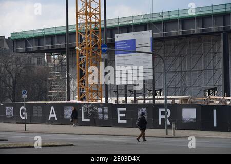 Baustelle, Neue Nationalgalerie, Potsdamer Strasse, nel quartiere Mitte di Berlino, Deutschland Foto Stock