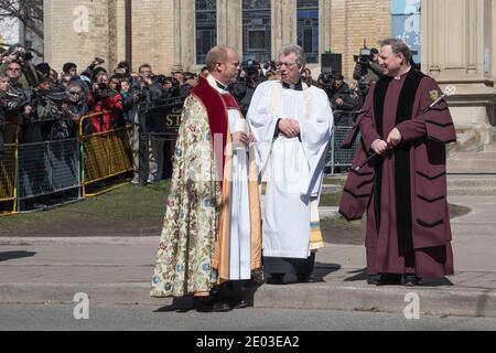 Andrew Asbil durante il funerale di Rob Ford a Toronto, Canada-Marzo 2016 Foto Stock