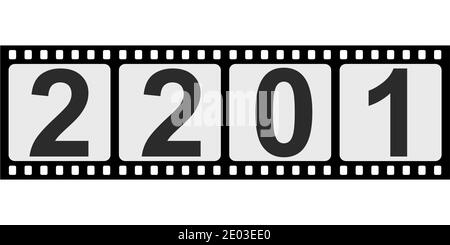 banner 2021 felice anno nuovo stile retrò, foto film slide vettoriale foto film negativo slide 2021 Illustrazione Vettoriale