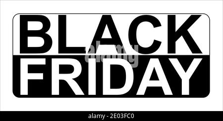 Banner di vendita Black Friday. Moderna tipografia minimalista in bianco e nero. Banner Black friday Illustrazione Vettoriale