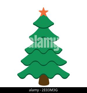 Albero di Natale nuovo anno icona albero moderno carta regalo con oro banner design Vintage illustrazione della natura. Vigilia di Natale. banner del nuovo anno 2021 Illustrazione Vettoriale