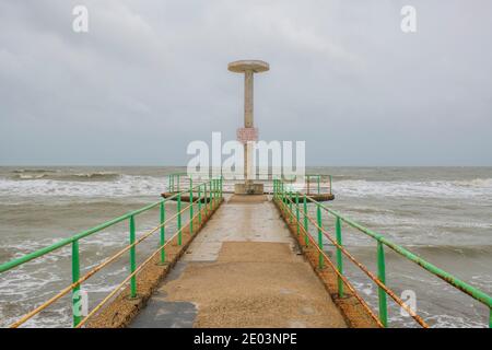 Una vista sul Lido di Ostia, alla periferia di Roma, Italia Foto Stock