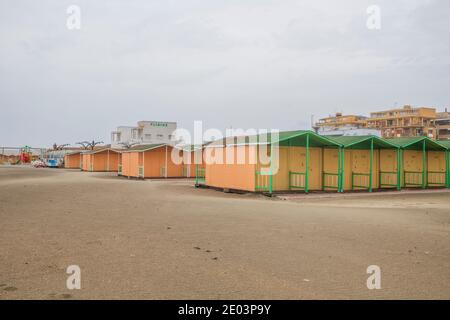 Una vista sul Lido di Ostia, alla periferia di Roma, Italia Foto Stock