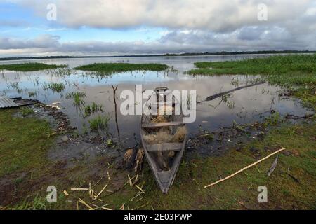 Villaggio Caburini nella riserva di sviluppo sostenibile di Mamirauá in Amazzonia Brasile Foto Stock