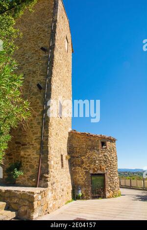 Le storiche mura medievali del borgo di Scansano in provincia di Grosseto, Toscana, Italia Foto Stock