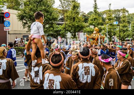 Omikoshi Nezu Shrine Festival a Tokyo Foto Stock