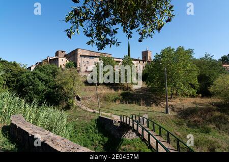 Santa Pau. Parco naturale della zona vulcanica di la Garottxa. Girona. Spagna Foto Stock