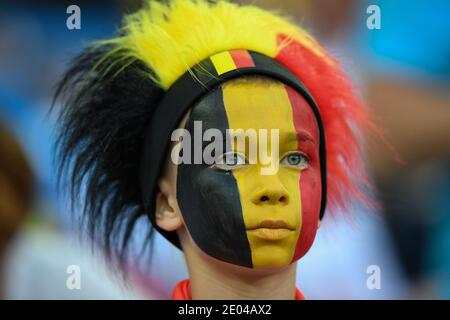 KALININGRAD, RUSSIA 28 giugno 2018 tifosi del Belgio durante la Coppa del mondo FIFA 2018 Russia gruppo G match tra Inghilterra e Belgio Foto Stock