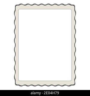 Foto d'epoca, modello di cornice foto retrò vettoriale con onda ritagliata Illustrazione Vettoriale