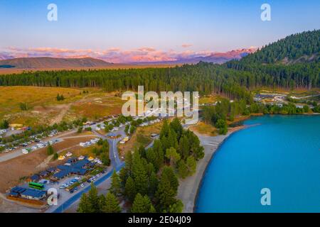 Tekapo città in Nuova Zelanda Foto Stock