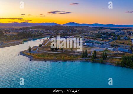 Tekapo città in Nuova Zelanda Foto Stock