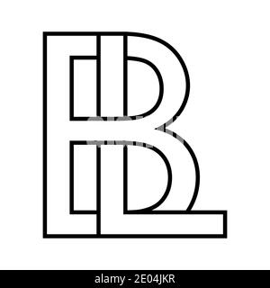 Logo segno bl lb icona segno due lettere interlacciate b, l logo vettoriale bl, lb primo maiuscolo modello alfabeto b, l Illustrazione Vettoriale