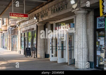 Sheridan Road, stazione CTA della linea rossa Foto Stock