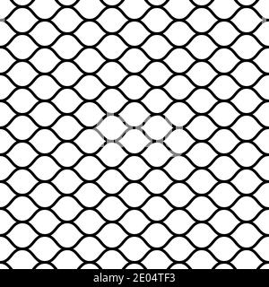 rete mesh senza giunture con linee curve ondulate barre griglia vettoriale netting per giochi di palla sportivi Illustrazione Vettoriale