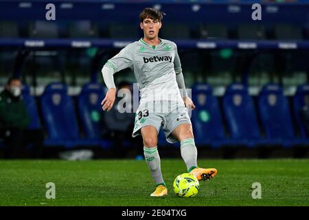 VALENCIA, SPAGNA - DICEMBRE 29: Juan Miranda di Real Betis durante la Liga Santander partita tra Levante UD e Real Betis a Ciutat de Valencia o Foto Stock