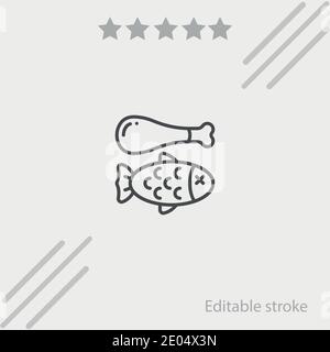 icona vettore di carne semplice illustrazione vettoriale moderna Illustrazione Vettoriale