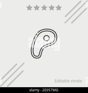 icona vettore di carne semplice illustrazione vettoriale moderna Illustrazione Vettoriale