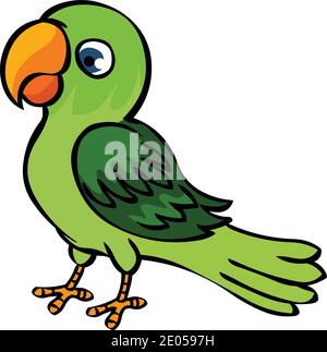 Pappagallo cartoon isolato su sfondo bianco illustrazione stock Illustrazione Vettoriale