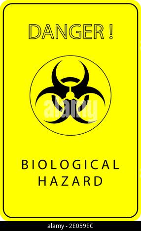 Segno giallo con il simbolo di rischio biologico. Illustrazione Vettoriale