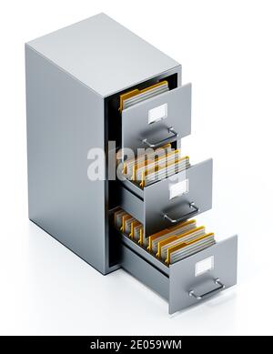 Armadietto isolato su sfondo bianco. Illustrazione 3D. Foto Stock