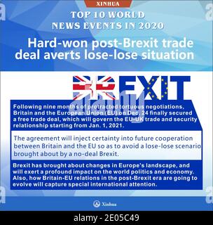 Pechino, Cina. 30 dicembre 2020. L’accordo commerciale post-Brexit, duramente vinto, scongiura la situazione di perdita. Credit: Chen wei/Xinhua/Alamy Live News Foto Stock