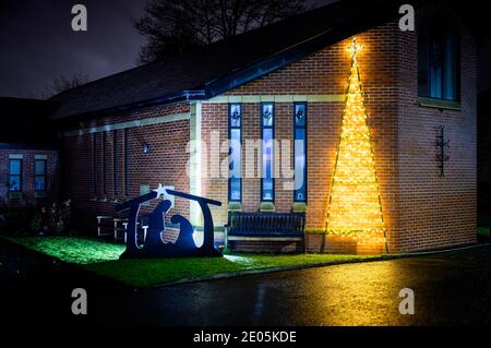 Natale presso la United Reform Church, Worsley Road, Swinton, Manchester Foto Stock