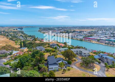 WHANGANUI, NUOVA ZELANDA, 13 FEBBRAIO 2020: Veduta aerea di Whanganui, Nuova Zelanda Foto Stock