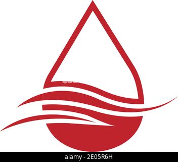 Vettore modello logo donazione sangue modello logo disegno Vector Blood modello vettore icona Illustrazione Vettoriale