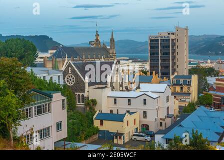 DUNEDIN, NUOVA ZELANDA, 24 GENNAIO 2020: Veduta aerea di Dunedin in Nuova Zelanda Foto Stock